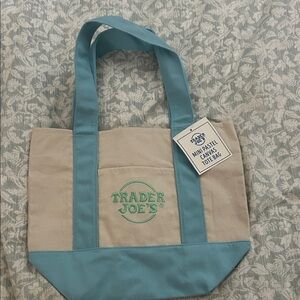 Blue and Cream Canvas Tote Bag
